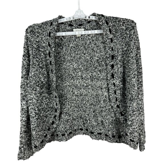 Christopher & Banks Womens Black & White Open Knit Cardigan Sweater Size Large - Picture 1 of 5